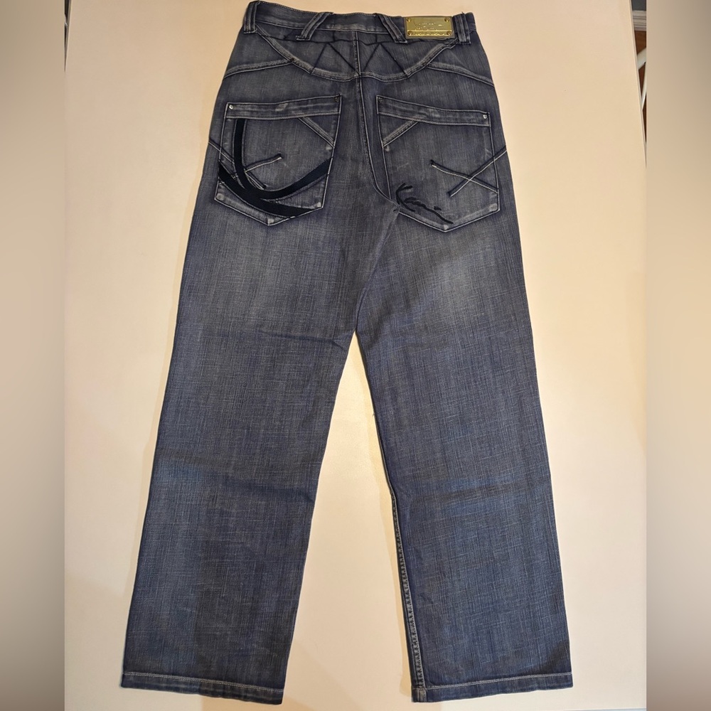 Karl kani y2k embroidered baggy jeans (faded)